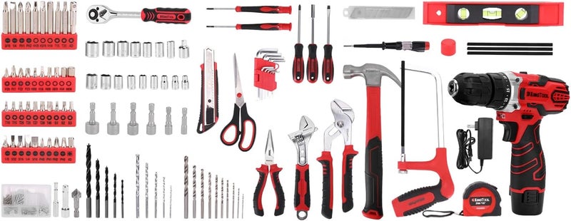 KingTool 276-Piece Tool Set Kit - Tool kit with 12V Cordless Power Drill Driver Toolbox Storage Case with Drawer, Drill Set Perfect for Homeowner, Diyer, Handyman - Image 4